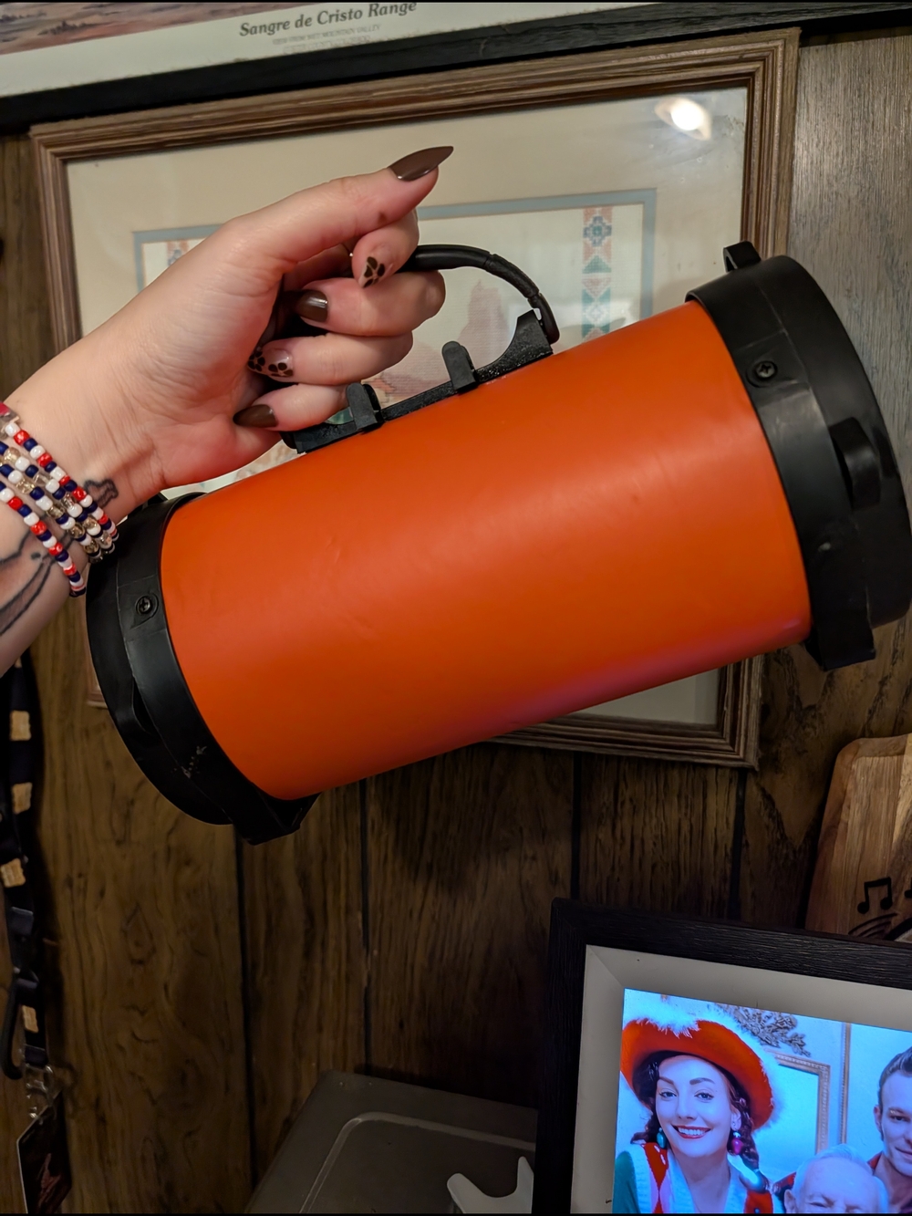 Portable Orange Bluetooth Speaker with Carry Handle